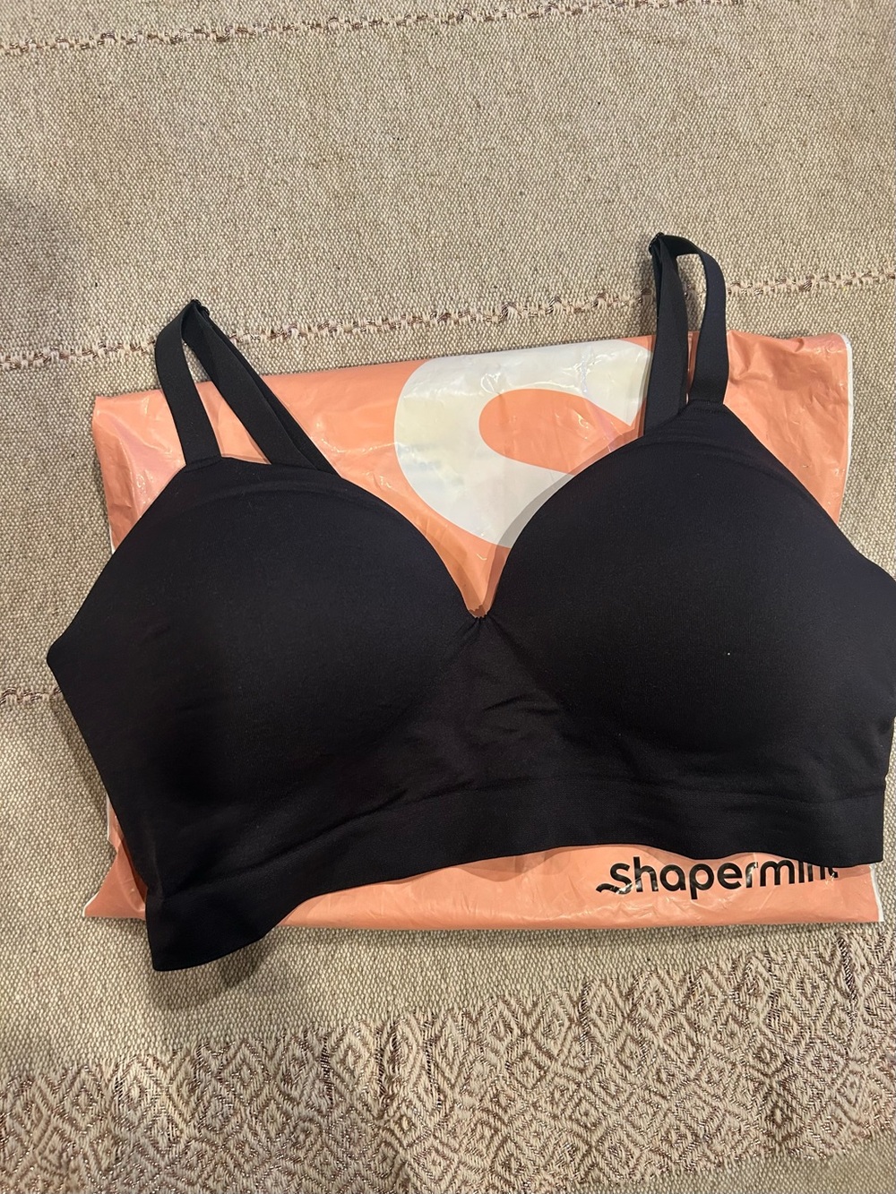 Shapermint Black Double-Strap Seamless Bra